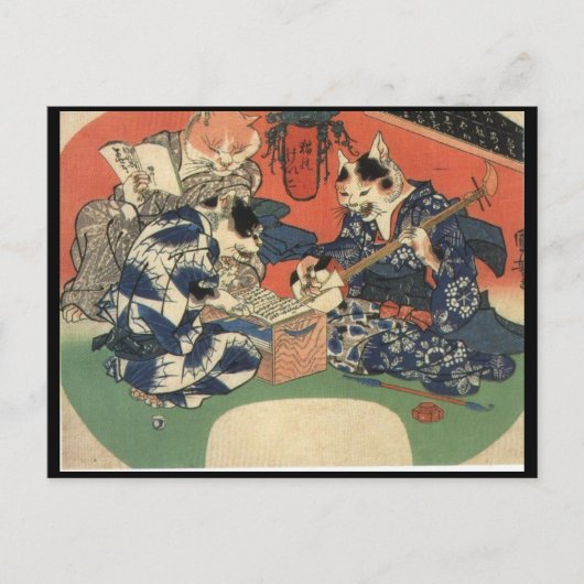 Japans schilderen c. jaren '1800 briefkaart (Voorkant)