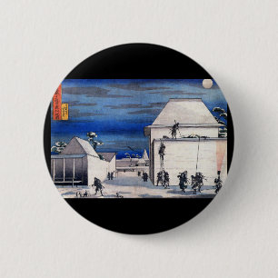 Japans schilderen c. jaren '1800 ronde button 5,7 cm