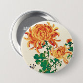  Japans schilderen van Chrysanthema Ronde Button 7,6 Cm (Voorkant /achterkant)