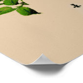 Japans schilderen van een papegaai, rood en groen Poster (Hoek)