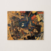 Japans schilderen van Samurai Fighting c.1800s Legpuzzel (Horizontaal)