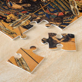 Japans schilderen van Samurai Fighting c.1800s Legpuzzel (Zijkant)