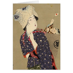 Japans schilderen. Vrouw met baby c. 1909