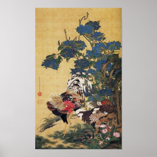 Japans schilderjaar van de Rooster Zodiac P Poster (Voorkant)