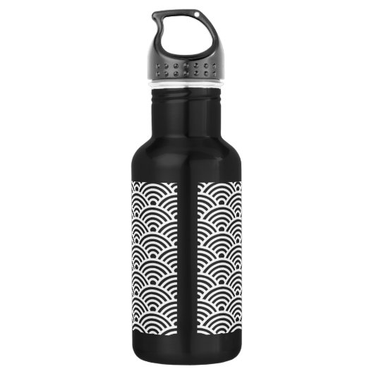 Japans Seigaiha Wave Patroon met Monogram Waterfles (Achterkant)