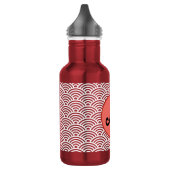 Japans Seigaiha Wave Patroon met Monogram Waterfles (Links)