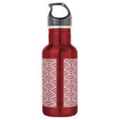 Japans Seigaiha Wave Patroon met Monogram Waterfles (Achterkant)