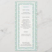 Japans Seigaiha Waves Elegant Beach Wedding Menu (Achterkant)