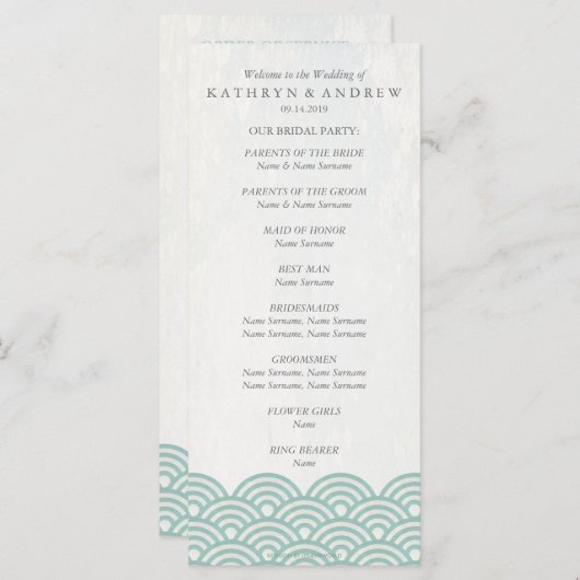 Japans Seigaiha Waves Program/Orde van de Dienst Programma (Voorkant / Achterkant)