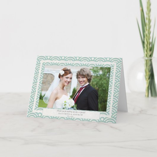 Japans Seigaiha Weddenschap Hartelijk dank/Aangepa Bedankkaart (Voorkant)