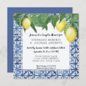 Japans Shibori Blue in witte lemon Couples Shower Kaart (Voorkant / Achterkant)