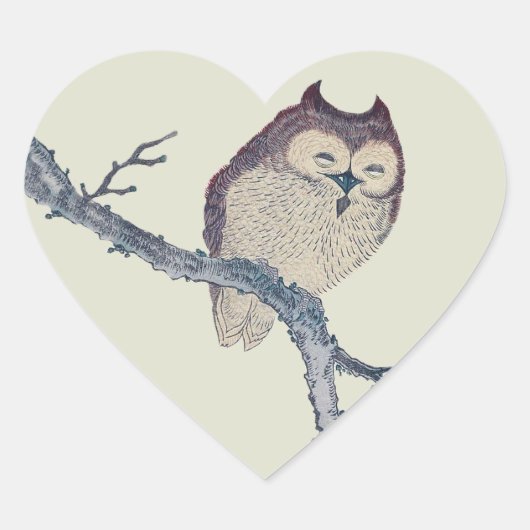 Japans slaapzooltje hart sticker (Voorkant)