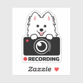 Japans Spitz Dashcam Waarschuwing vinyl sticker