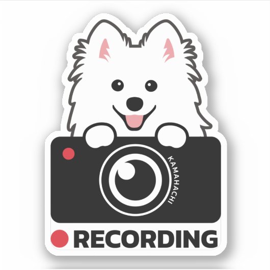 Japans Spitz Dashcam Waarschuwing vinyl sticker (Voorkant)