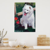 Japans spitz Dog-portret Poster (Keuken)