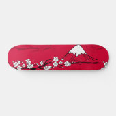 Japans stijl berglandschap en bloemen skateboard (Horizontaal)