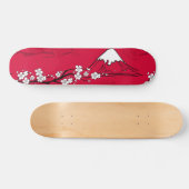 Japans stijl berglandschap en bloemen skateboard (Horizontaal)
