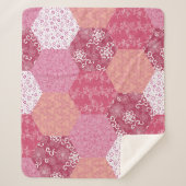 Japans Stijl Patchwork Patroon Ontwerp Sherpa Deken (Voorkant)