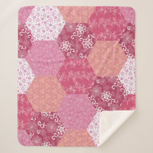 Japans Stijl Patchwork Patroon Ontwerp Sherpa Deken