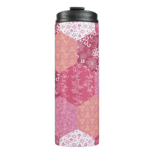 Japans Stijl Patchwork Patroon Ontwerp Thermosbeker