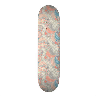 Japans stijlpatroon. Illustratie. Skateboard