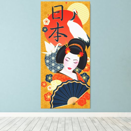 Japans stijltekencanvas afdrukken (Insitu (Houten vloer))