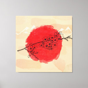 Japans stijltekencanvas afdrukken