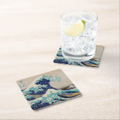 Japans stijlvolle, Wave Two-Tone Coffee Mok Cup Vierkante Kartonnen Onderzetter (Insitu)