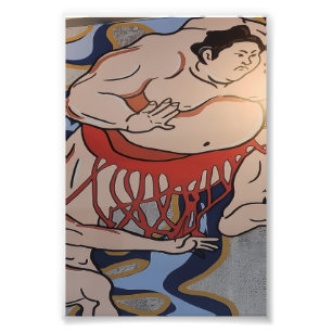 Japans Sumo Worstelaar Kunst Foto Afdruk