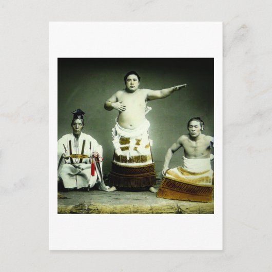  Japans Sumo Wrestlers Oud Japan Briefkaart (Voorkant)