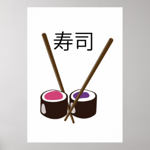 Japans Sushi Chopsticks Poster