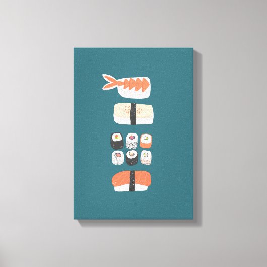 Japans Sushi Nigiri Maki Roll Canvas Afdruk (Voorkant)
