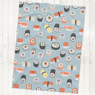 Japans Sushi Nigiri Maki Roll Pattern Fleece Deken