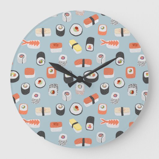 Japans Sushi Nigiri Maki Roll Pattern Grote Klok (Voorkant)