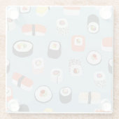 Japans Sushi Nigiri Maki Roll Patterned Glazen Onderzetter (Achterkant)