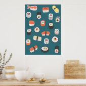 Japans Sushi Nigiri Maki Roll Poster (Keuken)