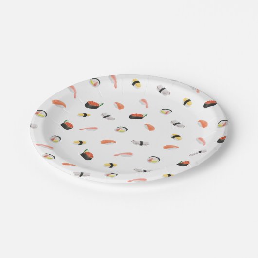 Japans Sushi Pattern Papieren Bordje (Gekanteld)