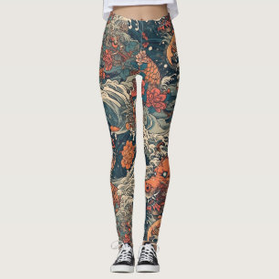 Japans Tattoo Art Zee Monsters Leggings