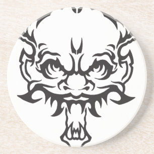 Japans Tattoo Oni Demon Zandsteen Onderzetter