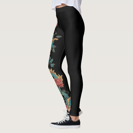 Japans Tattoo stijl Dragon Leggings (Links)