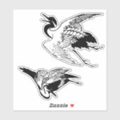  Japans Tekeningen van een Kraan Sticker (Vel)