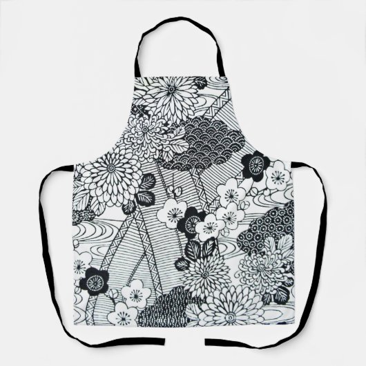  Japans textiel, Floral Pattern Schort (Voorkant)