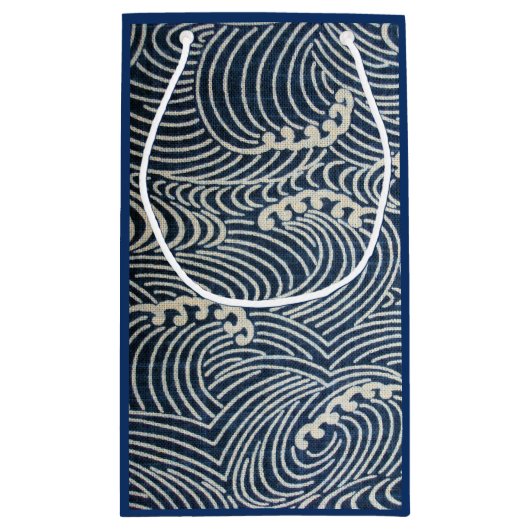  Japans textiel, golfpatroon Klein Cadeauzakje (Achterkant)