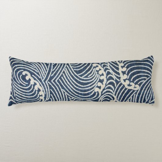 Japans textiel, golfpatroon Lichaamskussen (Voorkant)