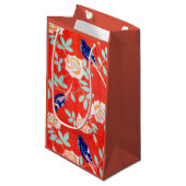 Japans textiel, vogel en Roos Klein Cadeauzakje (Voorkant Gekanteld)