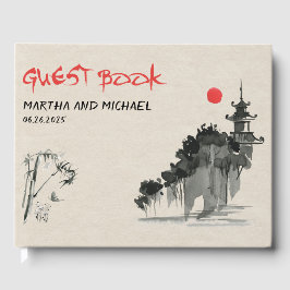 Japans thema bruiloft gastenboek