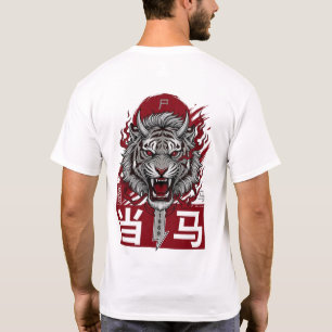 Japans Tijger Krijger Kunstontwerp T-shirt