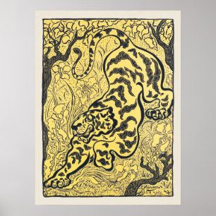 Japans Tijger Oerwoud  kunst Print