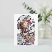 Japans tijgerTattoo Briefkaart (Staand voorkant)
