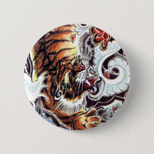 Japans tijgerTattoo Ronde Button 5,7 Cm